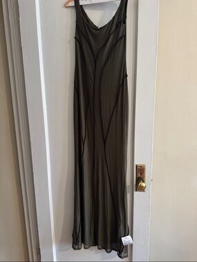 ASOS Olive Green Sheer Midi Slip Dress